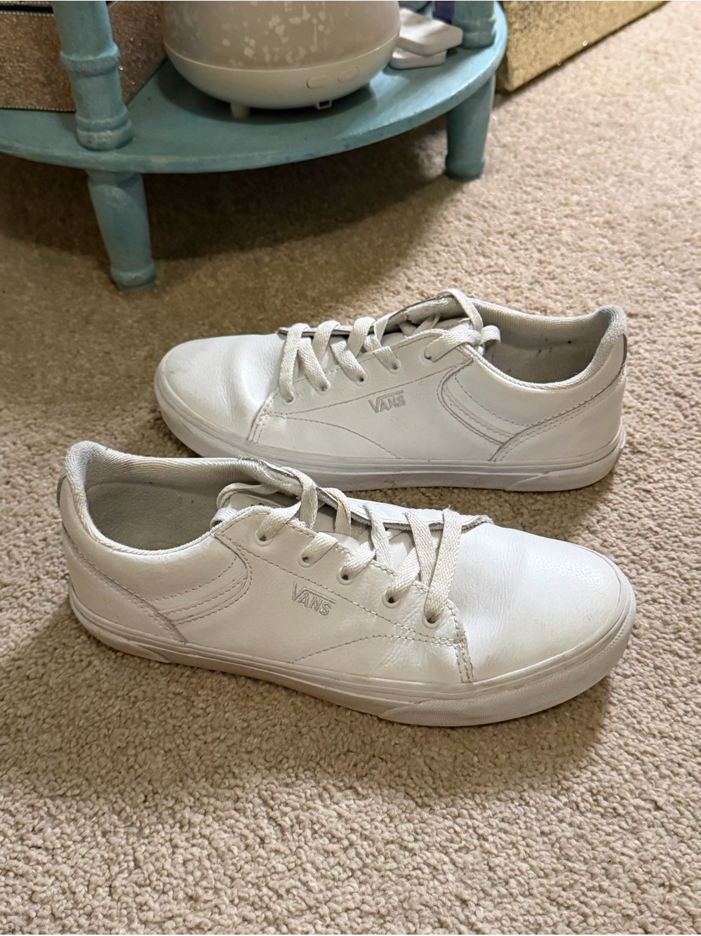 Vans Seldan sneakers white leather Tumble finish Size 5.5